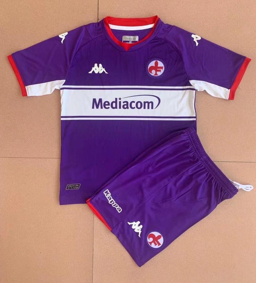 Kids-Fiorentina 21/22 Home Soccer Jersey